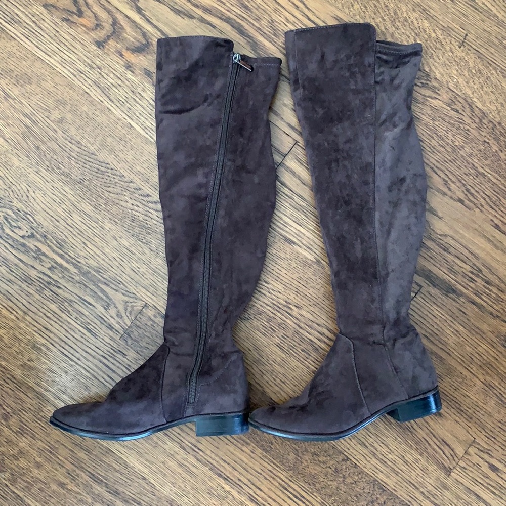 Brown over the knee boots